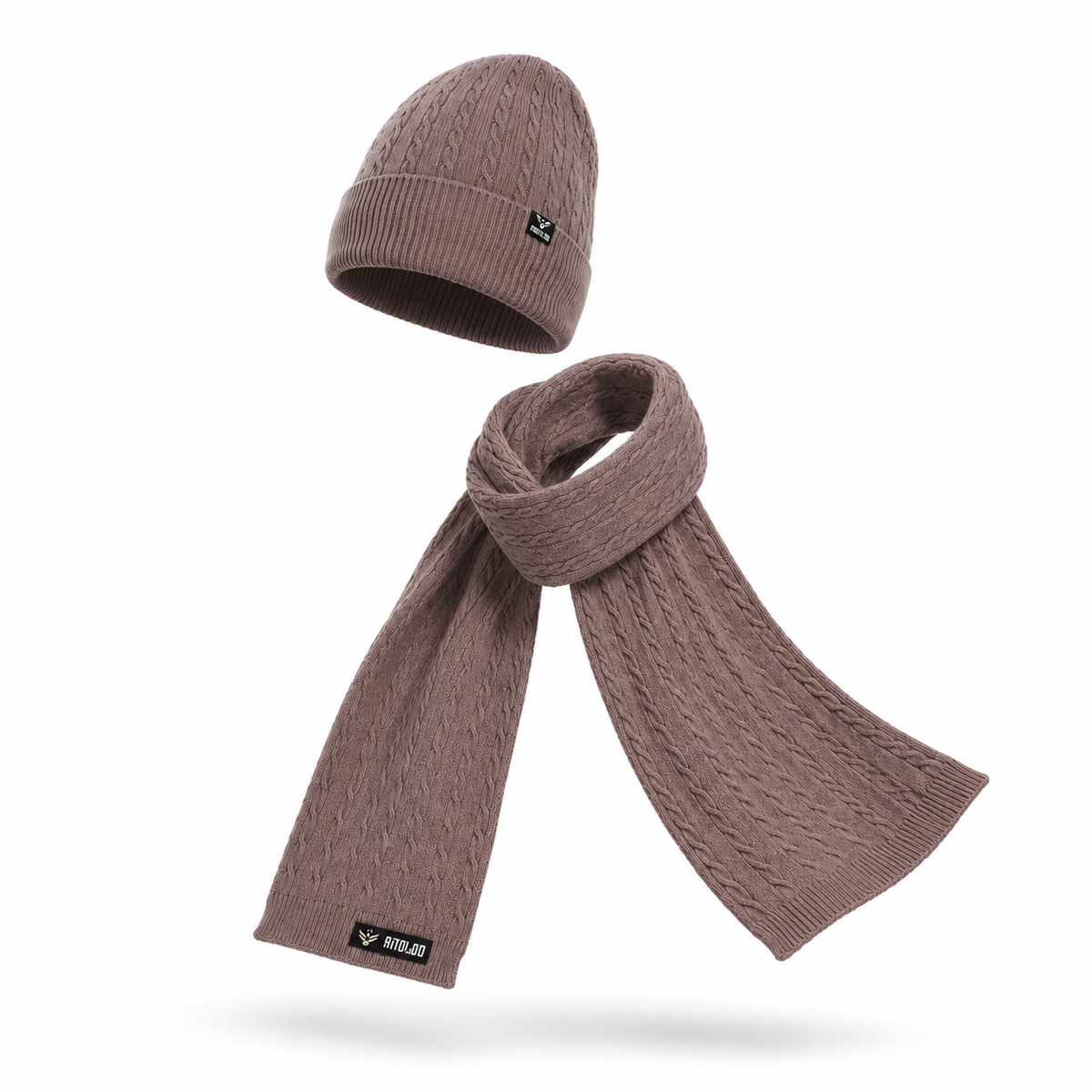 AMOLDO Unisex Woolen Beanie Cap & Muffler Winter Set