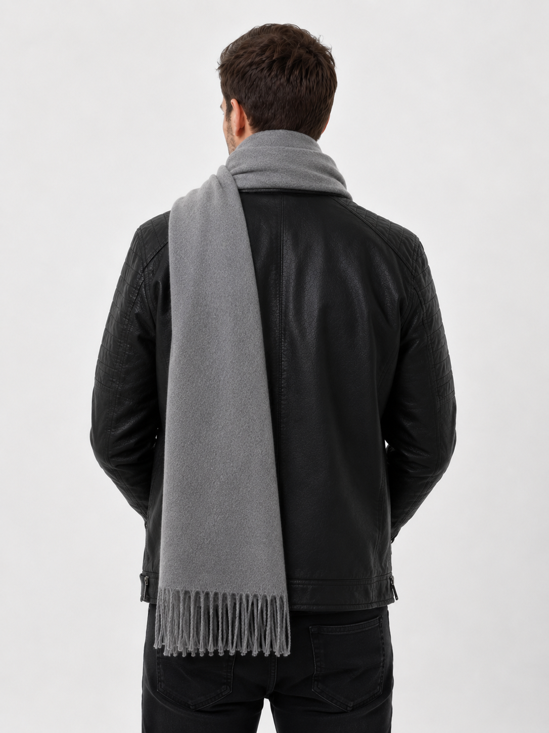 AMOLDO Unisex Plain Wool Winter Scarf Muffler | Light Grey