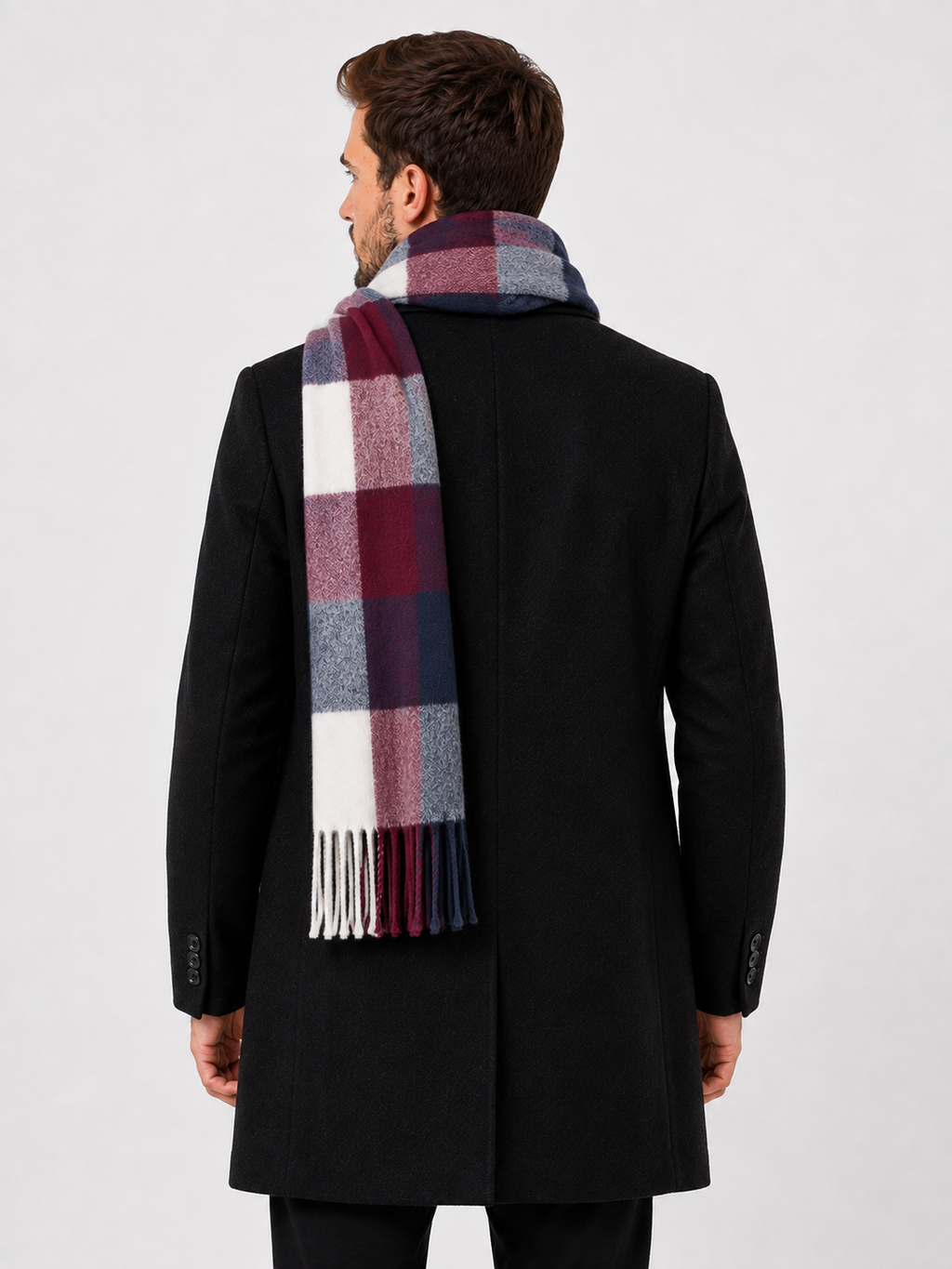 AMOLDO Unisex Printed Wool Winter Scarf Muffler | Maroon