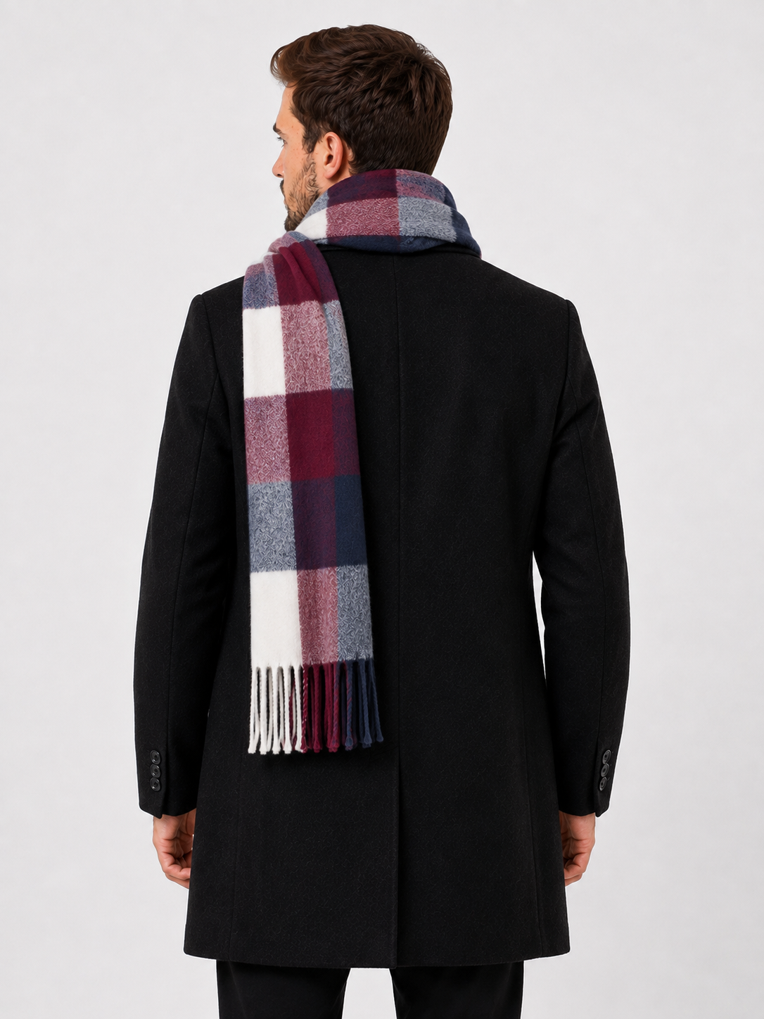 AMOLDO Unisex Printed Wool Winter Scarf Muffler | Maroon