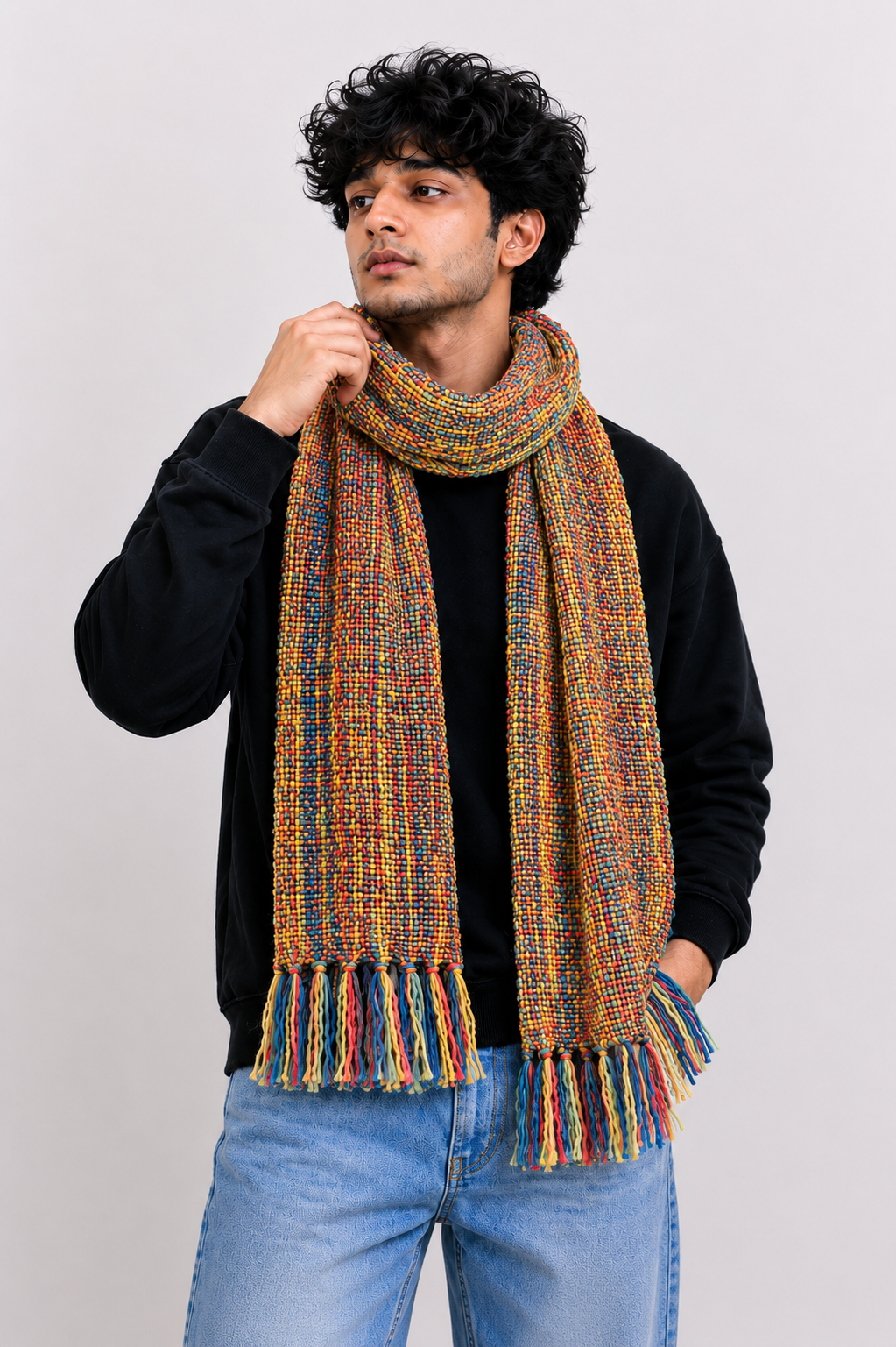 Unisex Woolen Muffler | Soft Winter Scarf | Mix