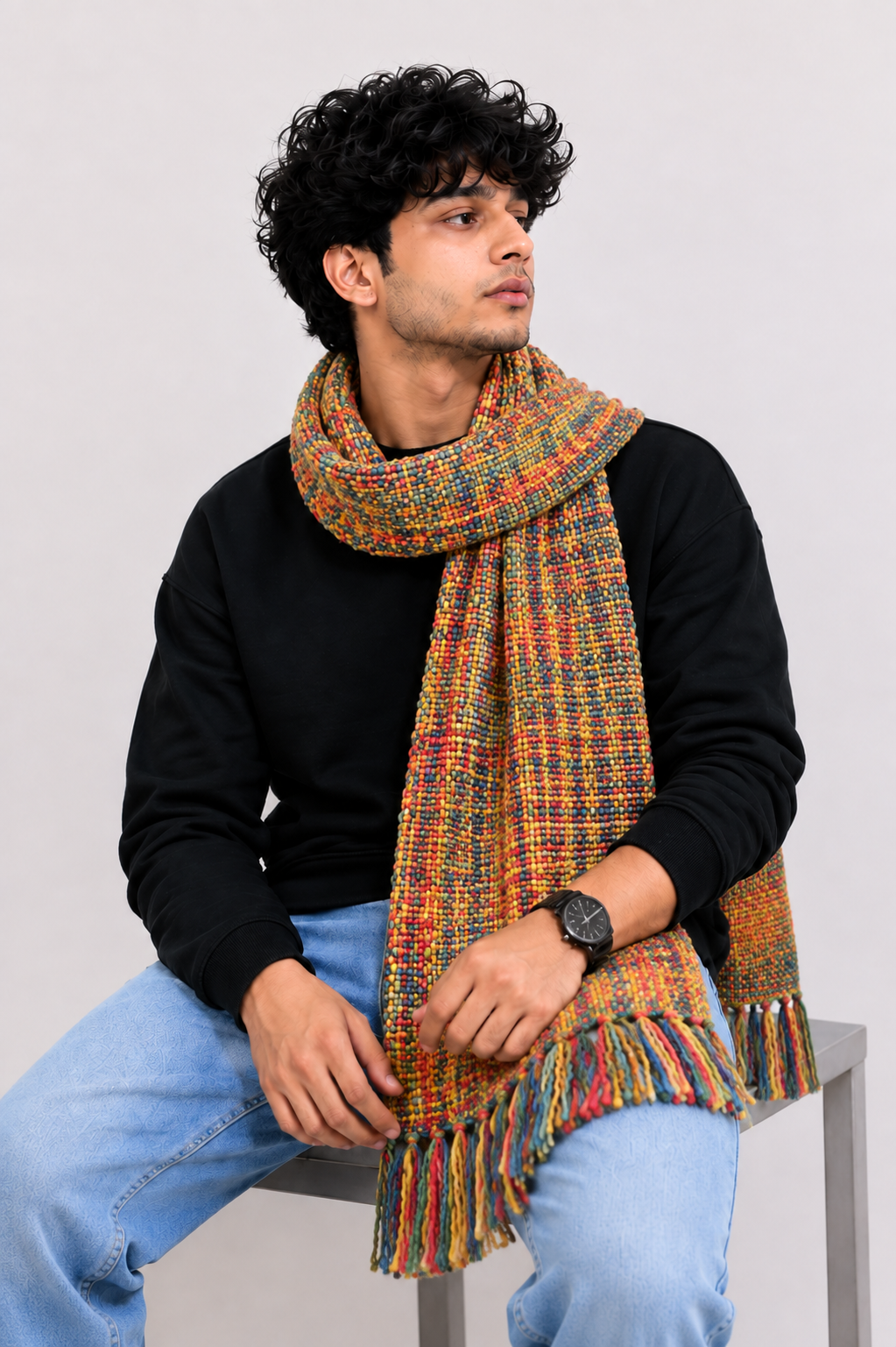 Unisex Woolen Muffler | Soft Winter Scarf | Mix