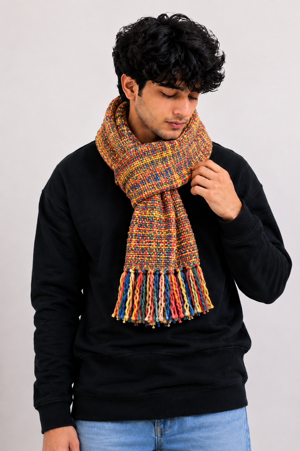 Unisex Woolen Muffler | Soft Winter Scarf | Mix