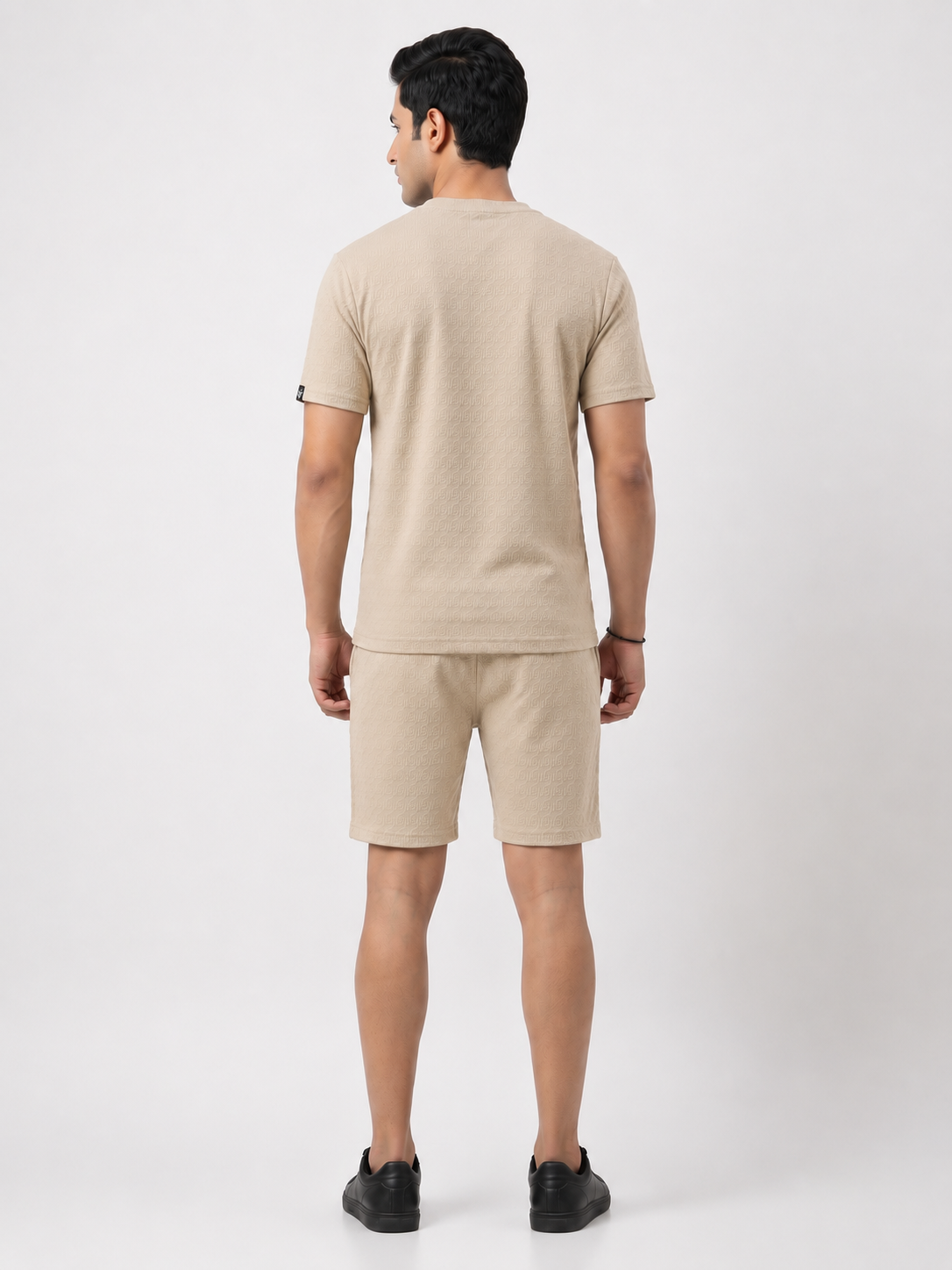 Men's Textured Co-ord Set - Camel
