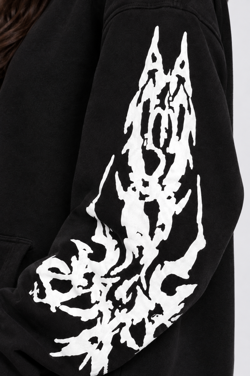 Women's Oversized Hoodie with Graphic Print | 400+GSM | Black