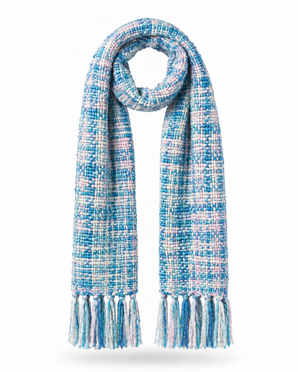 Unisex Blue Woolen Muffler | Soft Winter Scarf