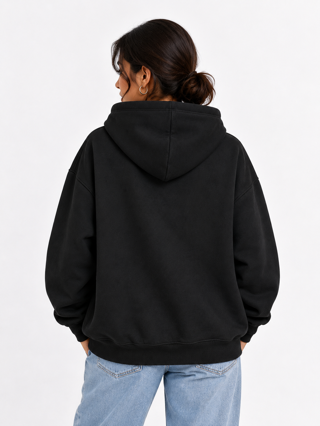 Amoldo Women's Oversized Cotton Fleece Printed Hooded Sweatshirt