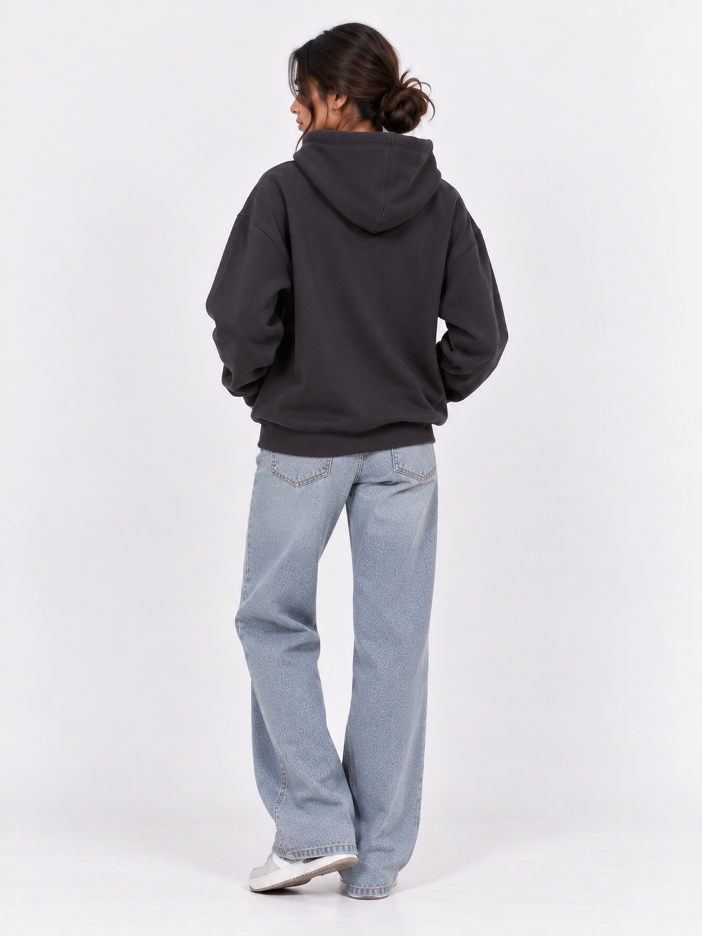 Amoldo Women's Oversized Cotton Fleece Printed Hooded Sweatshirt
