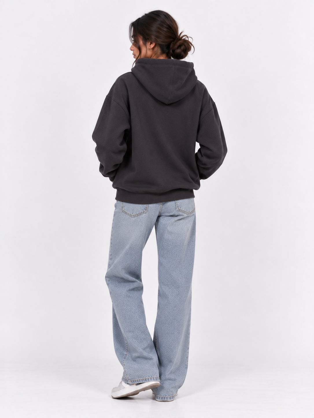 Amoldo Women's Oversized Cotton Fleece Printed Hooded Sweatshirt