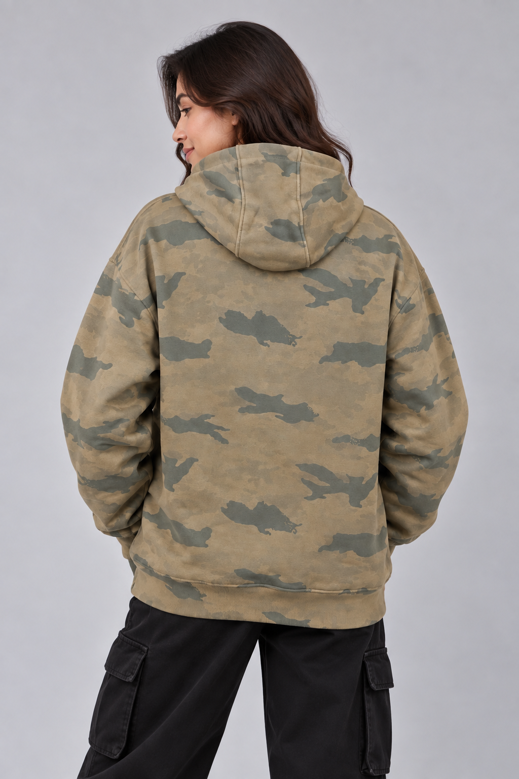 AMOLDO Women’s Camouflage Oversized Pullover Hoodie | Winter Hooded Sweatshirt