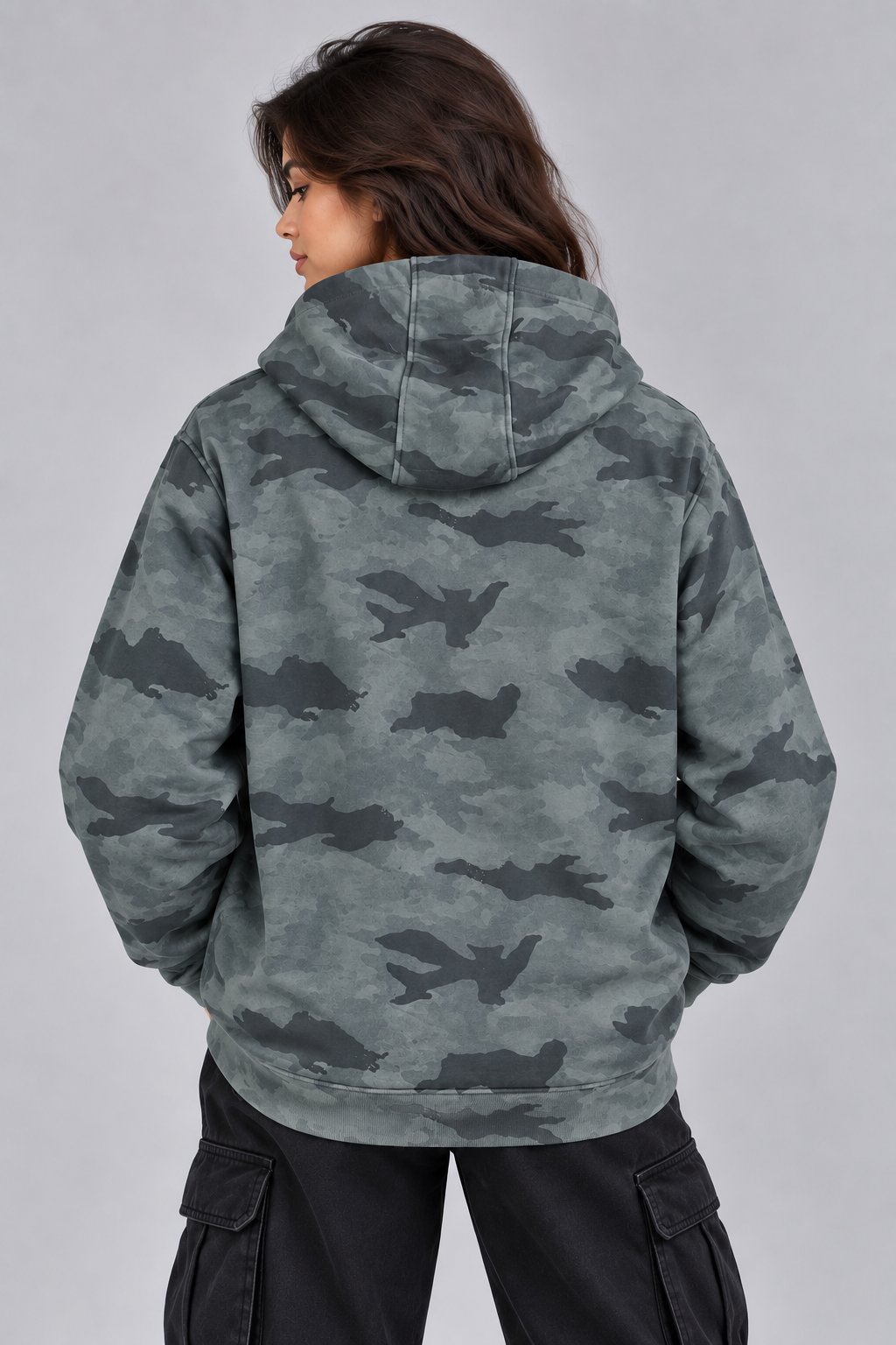 AMOLDO Women’s Camouflage Oversized Pullover Hoodie | Winter Hooded Sweatshirt