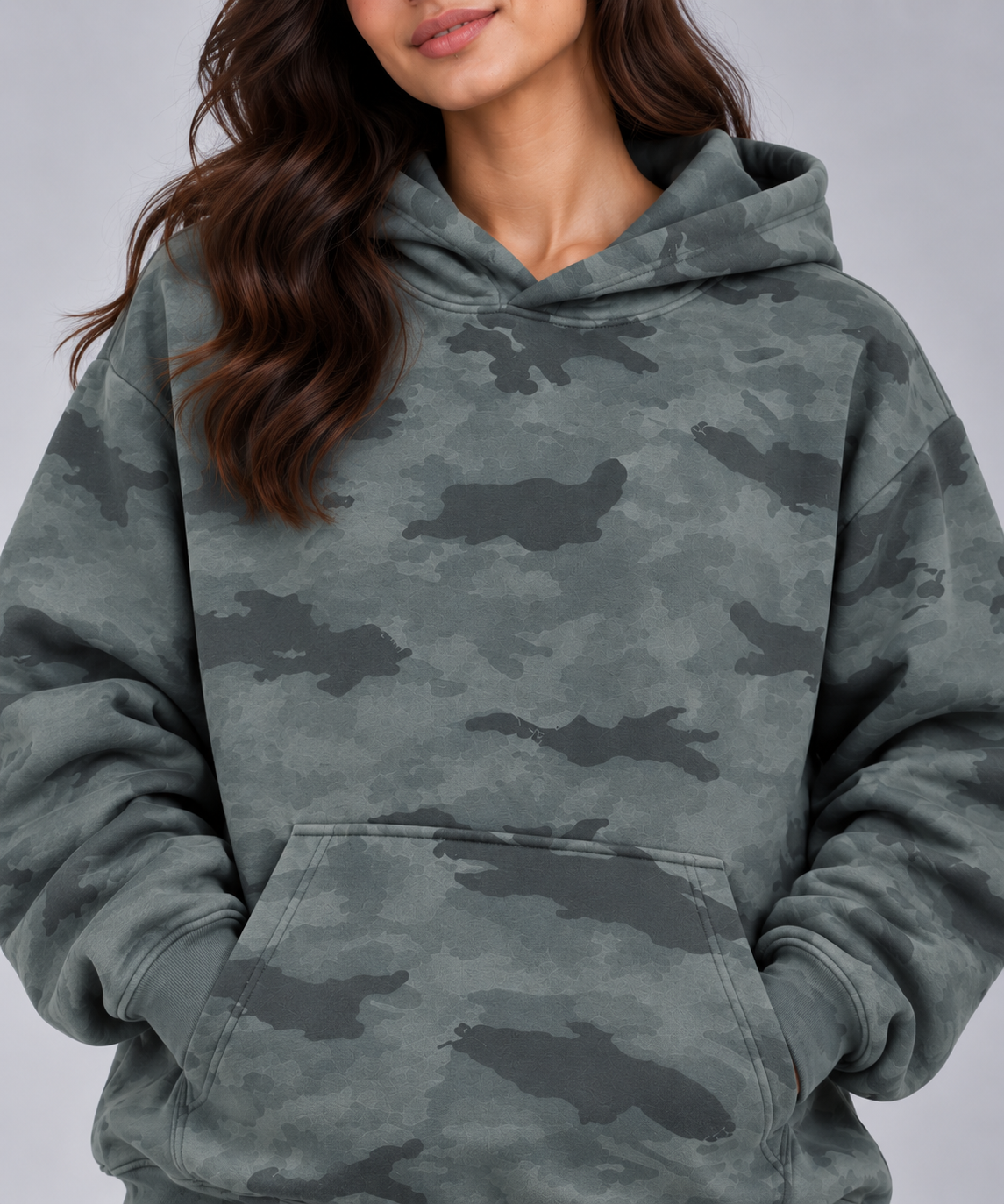 AMOLDO Women’s Camouflage Oversized Pullover Hoodie | Winter Hooded Sweatshirt