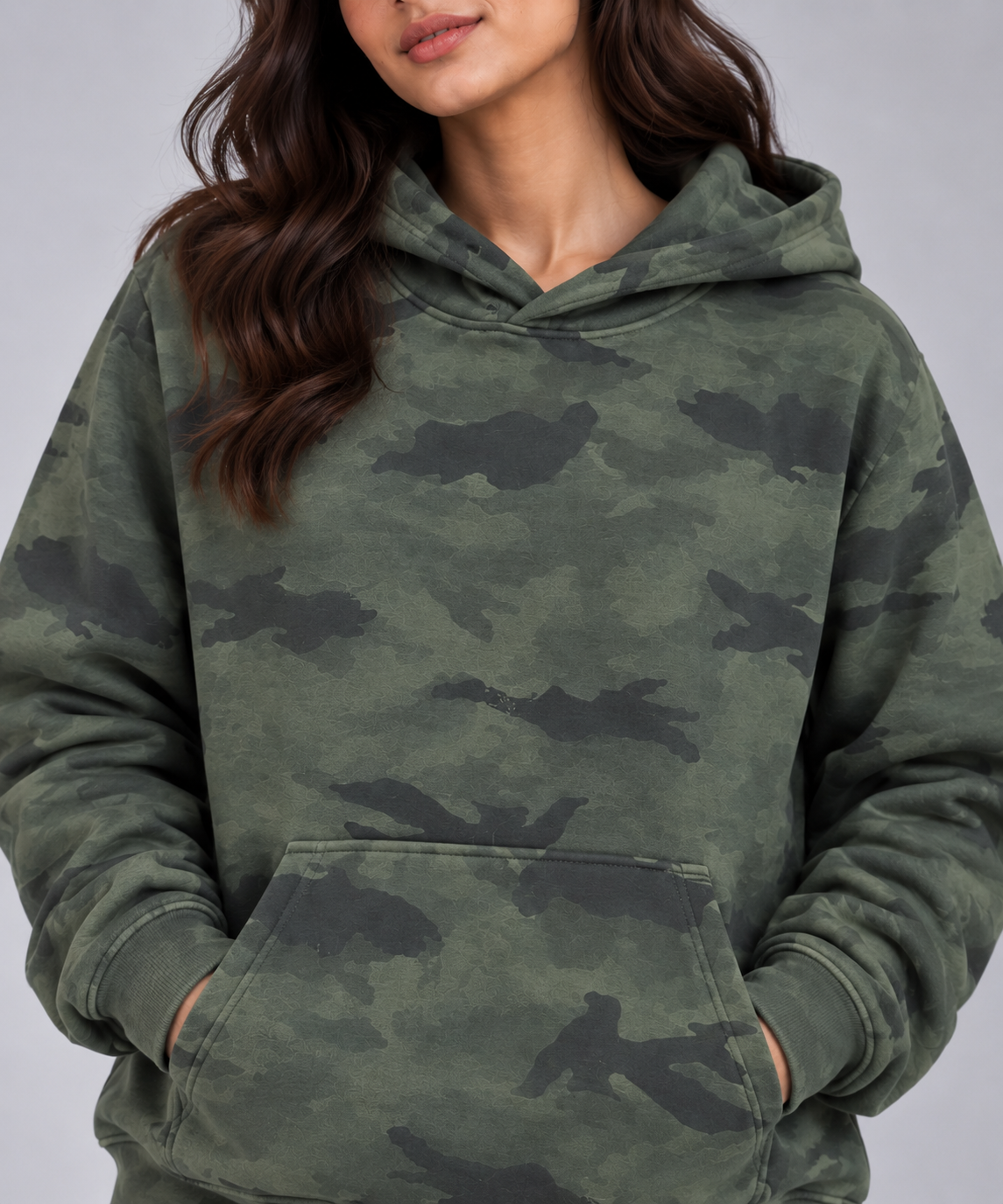 AMOLDO Women’s Camouflage Oversized Pullover Hoodie | Winter Hooded Sweatshirt
