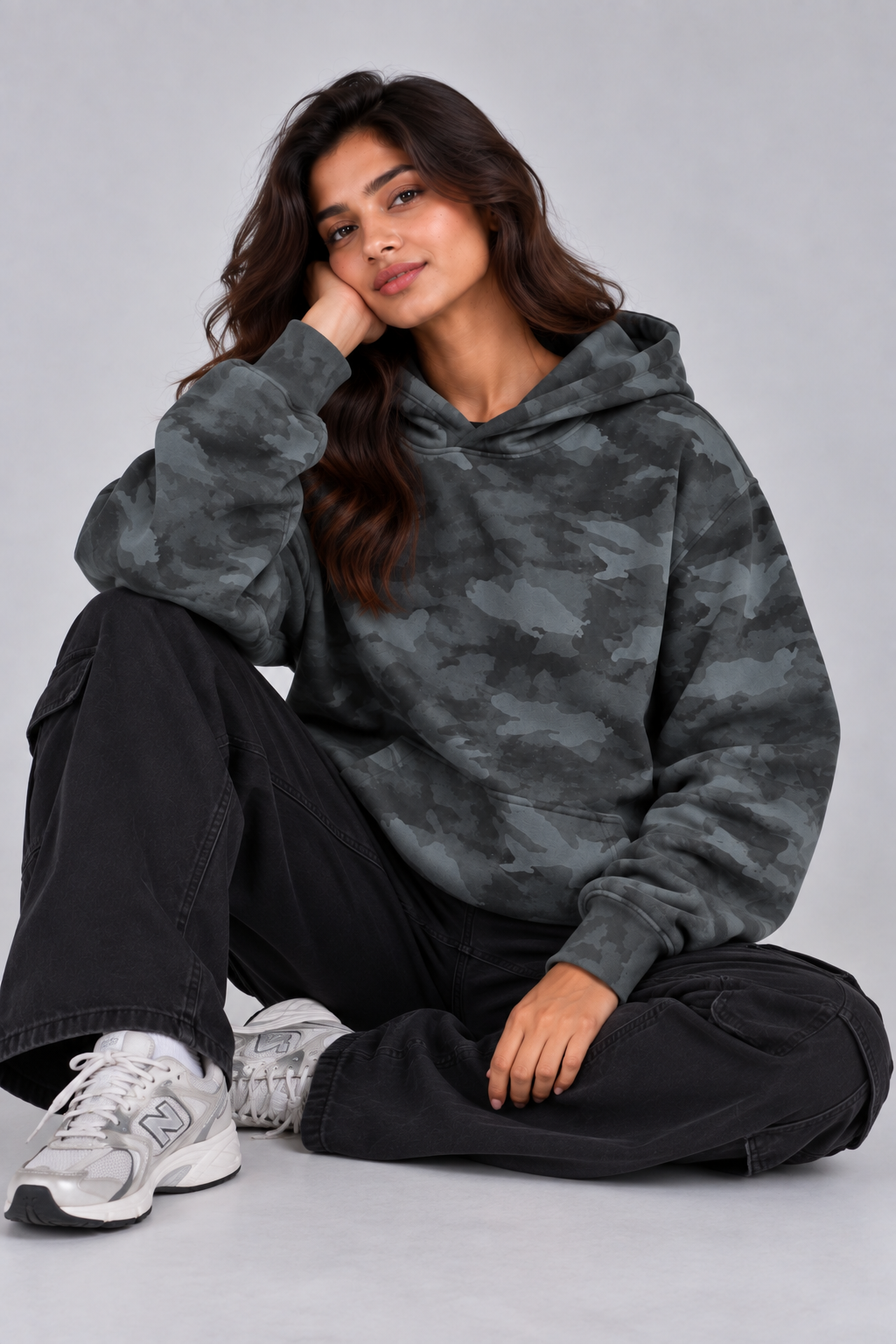AMOLDO Women’s Camouflage Oversized Pullover Hoodie | Winter Hooded Sweatshirt