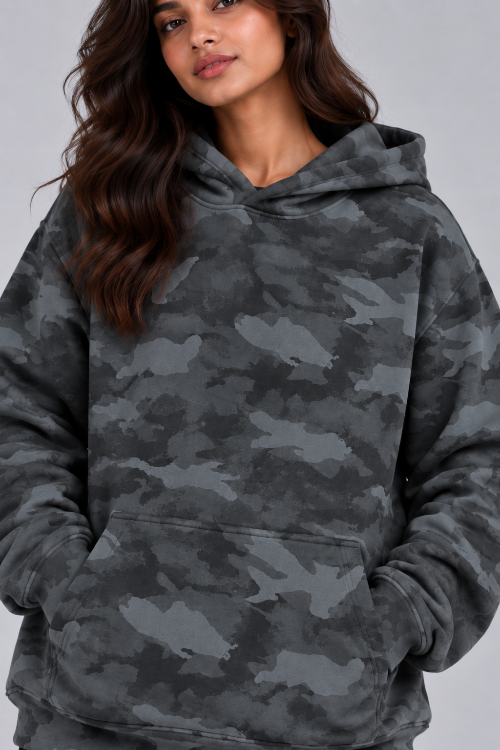 AMOLDO Women’s Camouflage Oversized Pullover Hoodie | Winter Hooded Sweatshirt