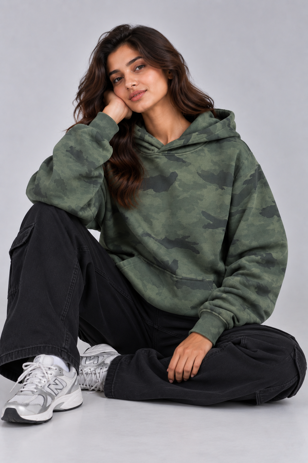 AMOLDO Women’s Camouflage Oversized Pullover Hoodie | Winter Hooded Sweatshirt