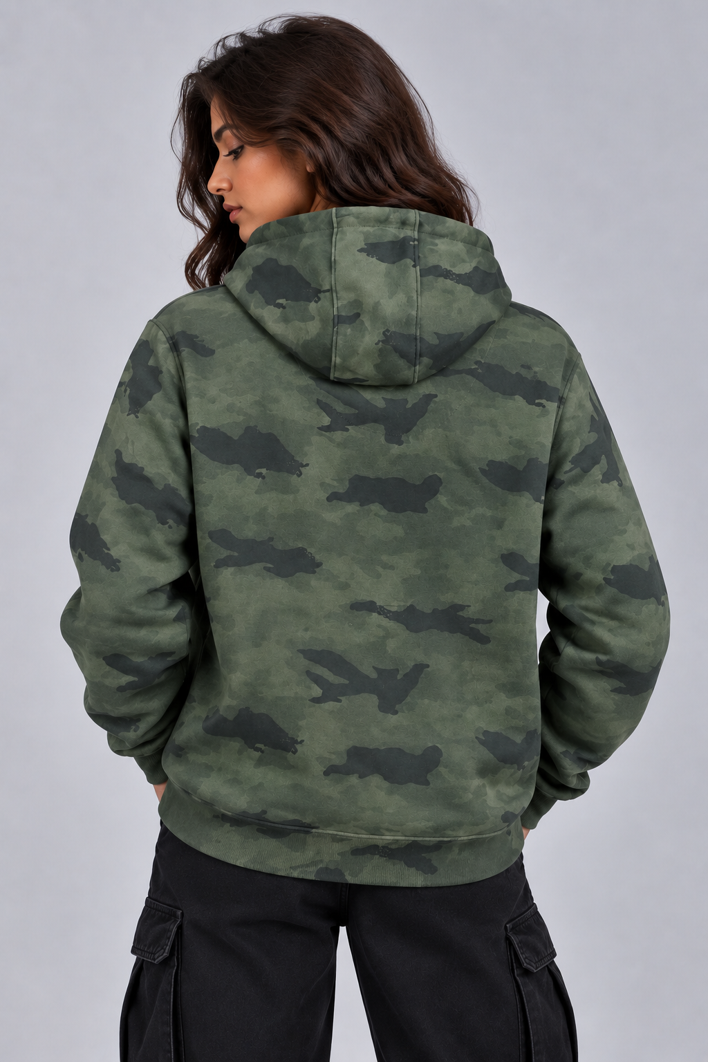 AMOLDO Women’s Camouflage Oversized Pullover Hoodie | Winter Hooded Sweatshirt