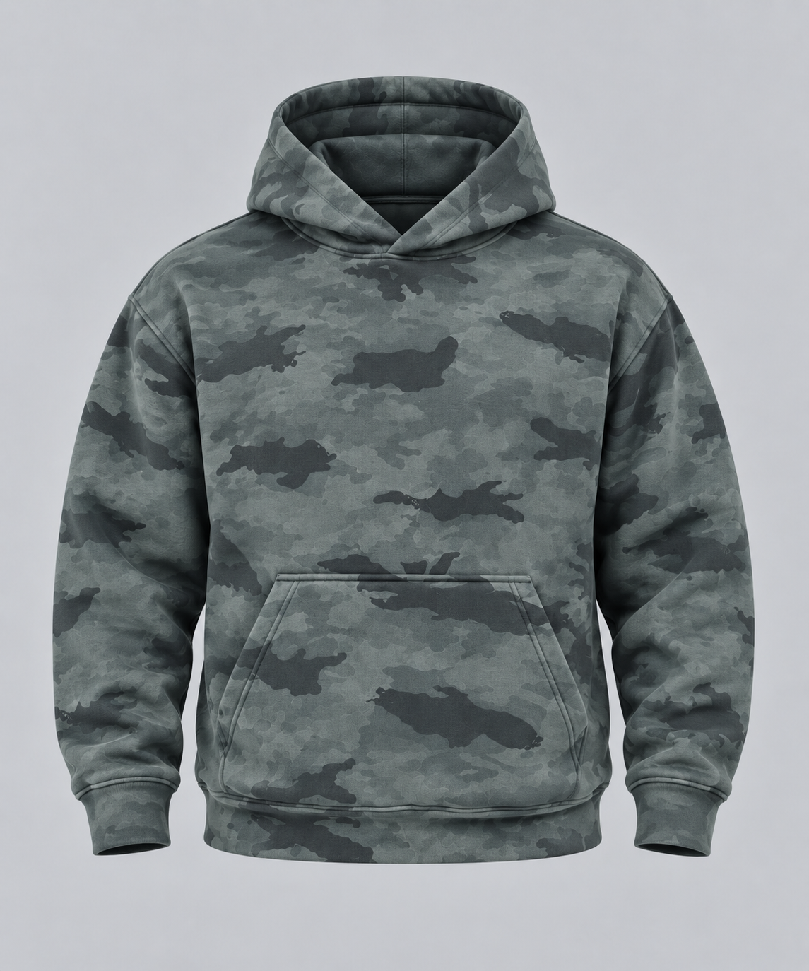 AMOLDO Men’s Camouflage Cotton Fleece Pullover Hoodie | Winter Hooded Sweatshirt
