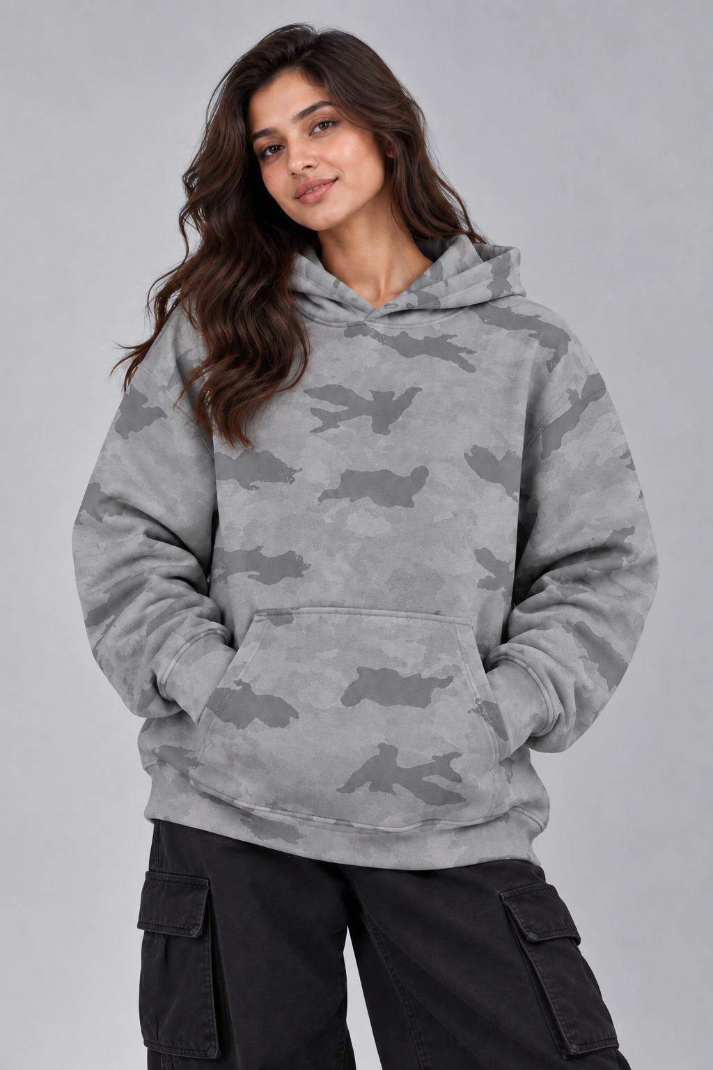 AMOLDO Women’s Camouflage Oversized Pullover Hoodie | Winter Hooded Sweatshirt