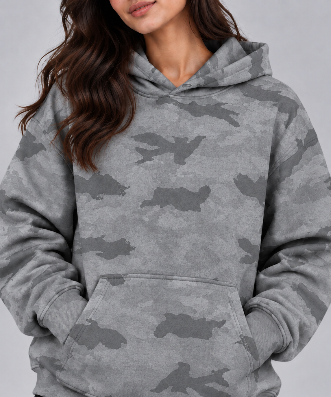 AMOLDO Women’s Camouflage Oversized Pullover Hoodie | Winter Hooded Sweatshirt
