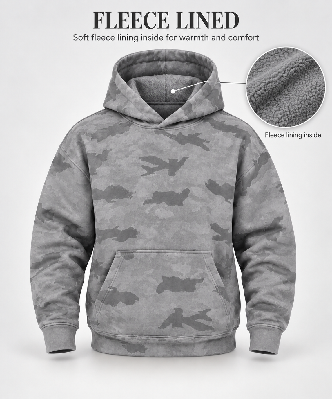 AMOLDO Women’s Camouflage Oversized Pullover Hoodie | Winter Hooded Sweatshirt