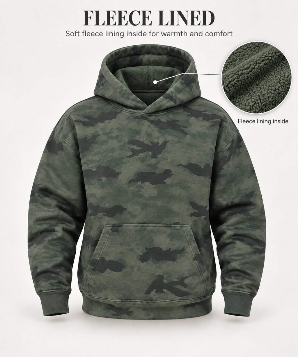 AMOLDO Women’s Camouflage Oversized Pullover Hoodie | Winter Hooded Sweatshirt