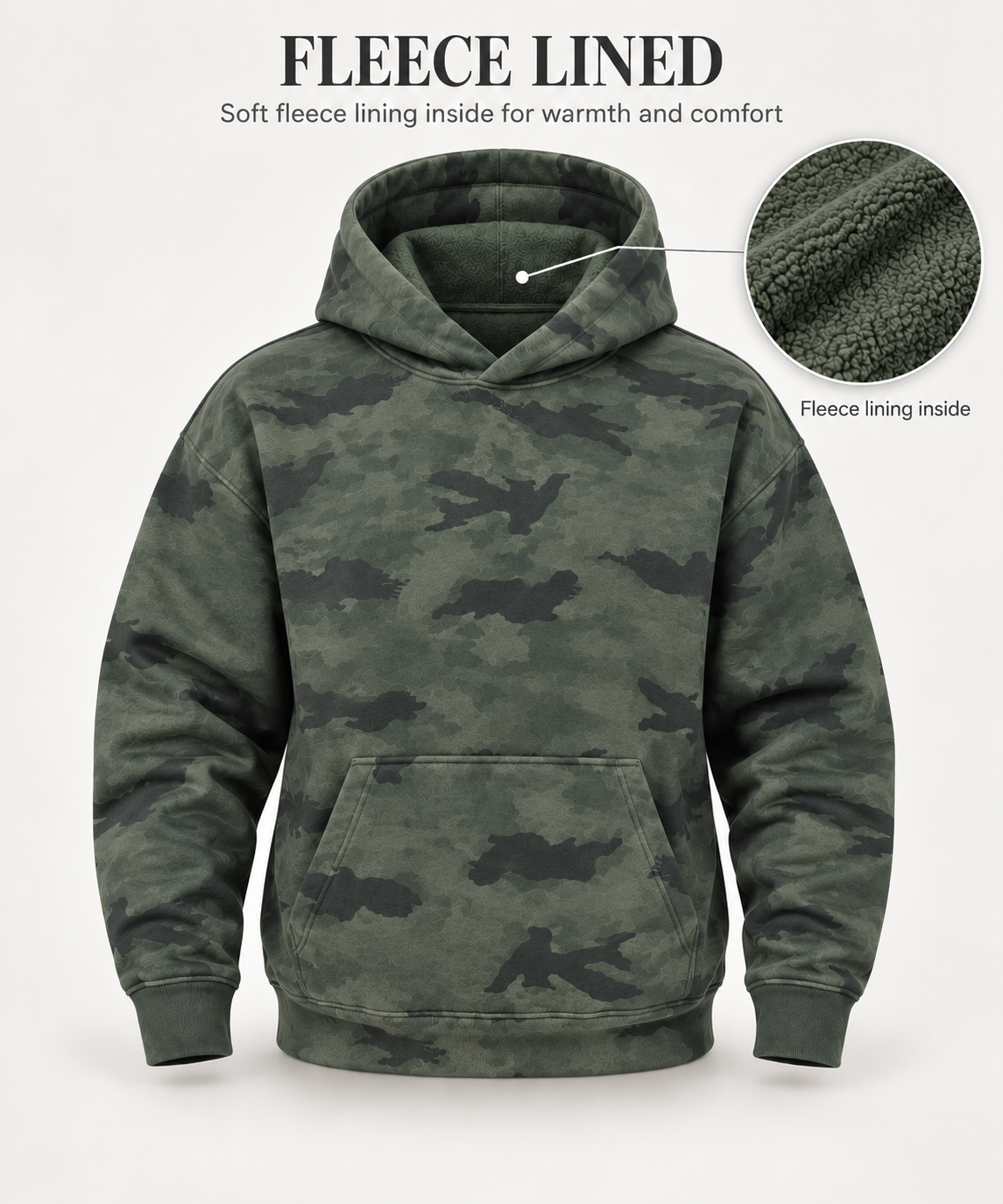 AMOLDO Women’s Camouflage Oversized Pullover Hoodie | Winter Hooded Sweatshirt