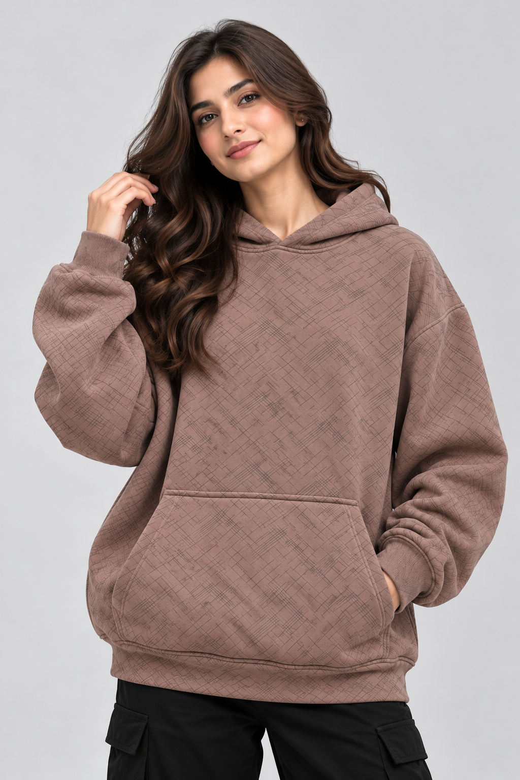 Women's Oversized 400+ GSM Hooded Sweatshirt | Mauve
