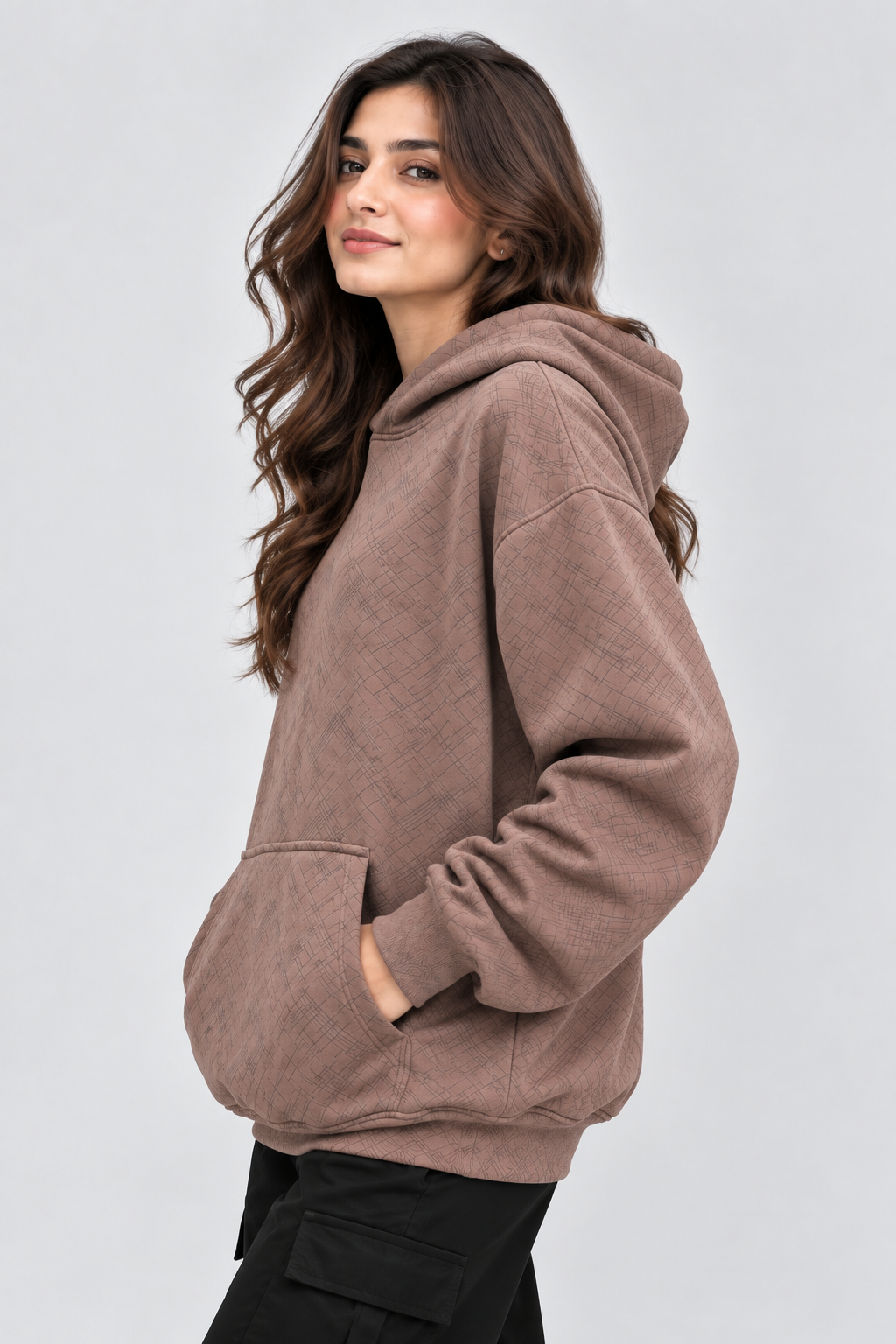 Women's Oversized 400+ GSM Hooded Sweatshirt | Mauve