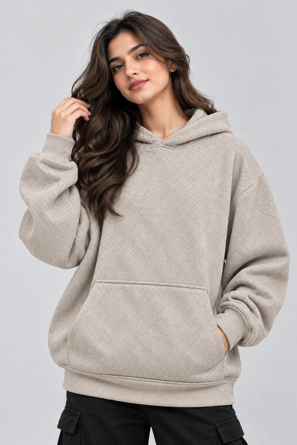 Women's Oversized 400+ GSM Hooded Sweatshirt | Cream