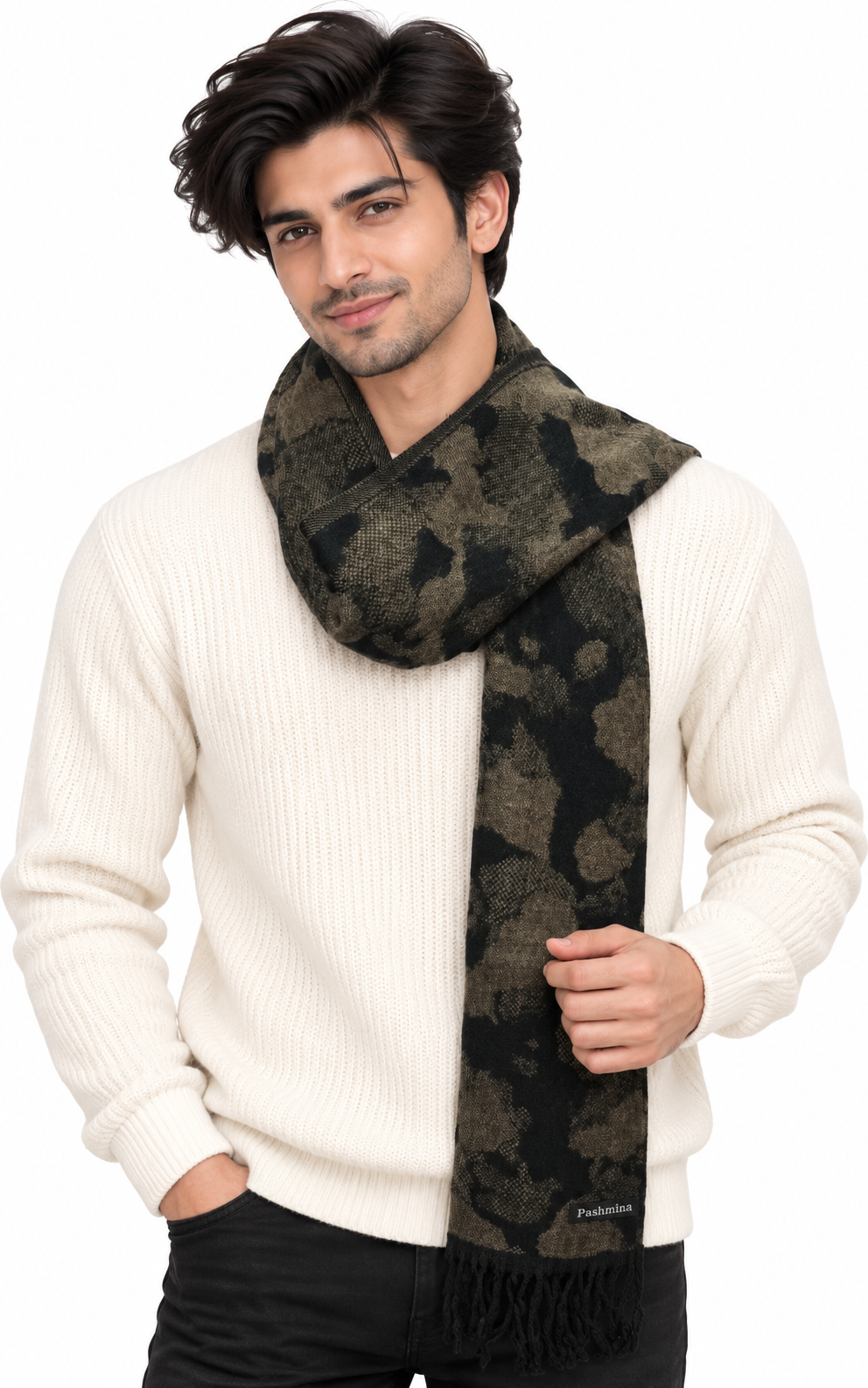 Woolen Winter Muffler - Brown | Amoldo