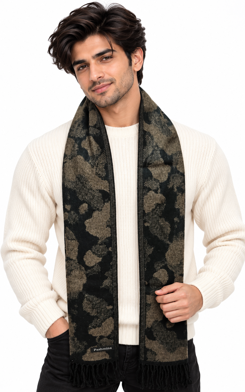 Woolen Winter Muffler - Brown | Amoldo