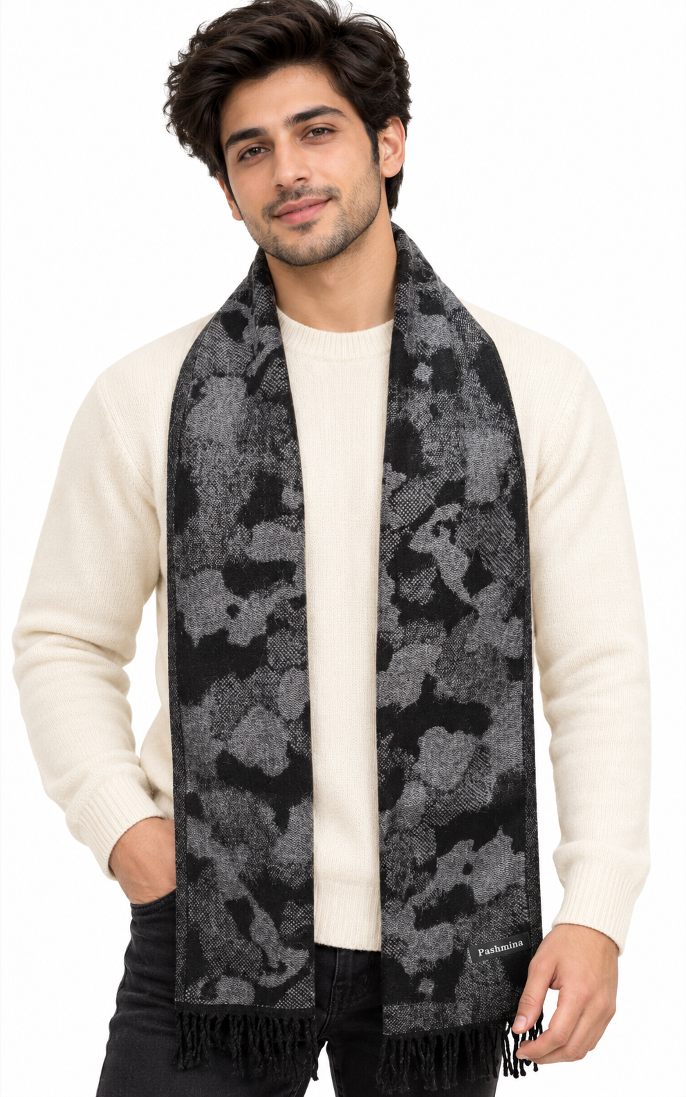 Woolen Winter Muffler - Navy | Amoldo
