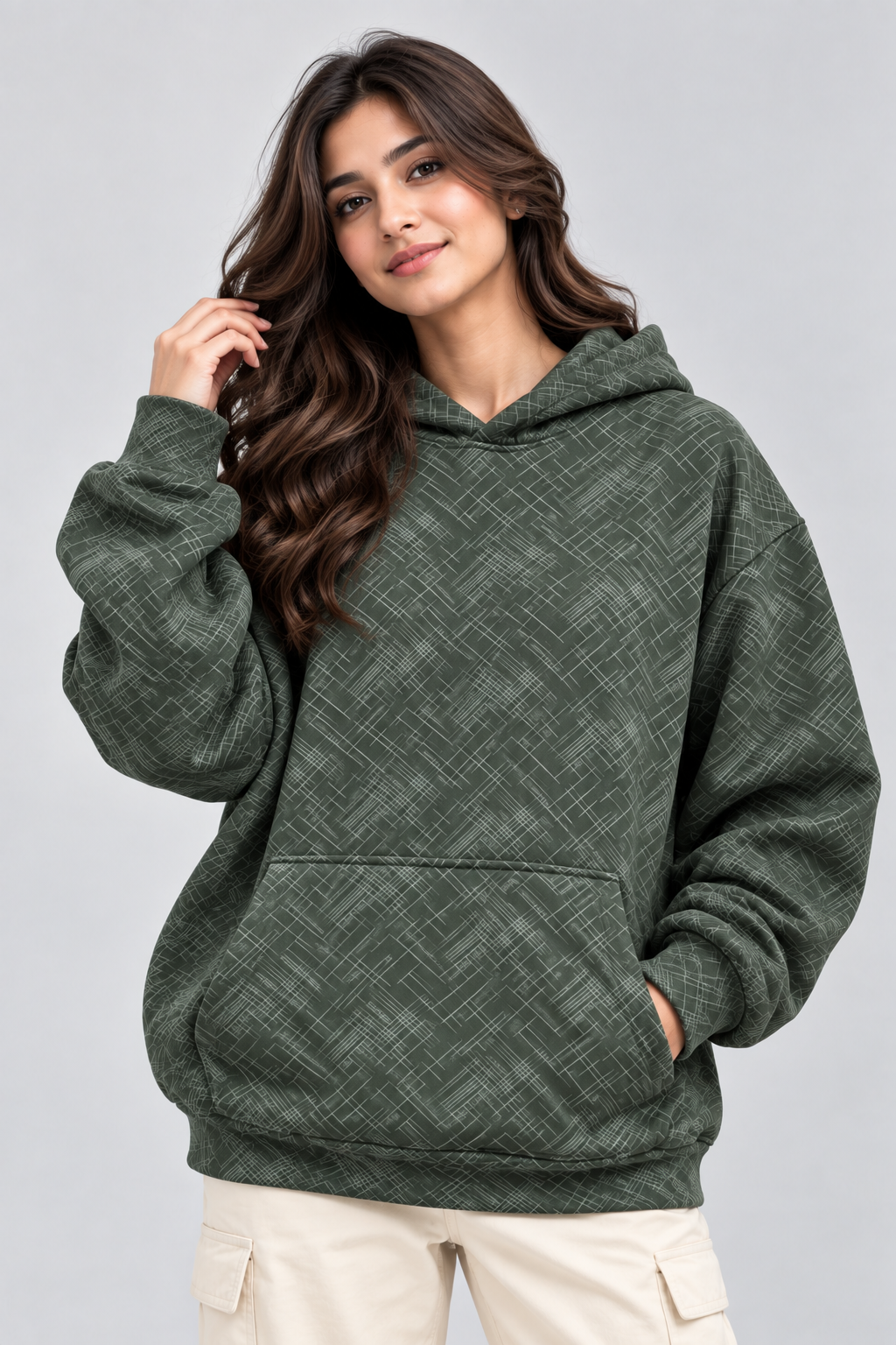 Women's Oversized 400+ GSM Hooded Sweatshirt | Olive