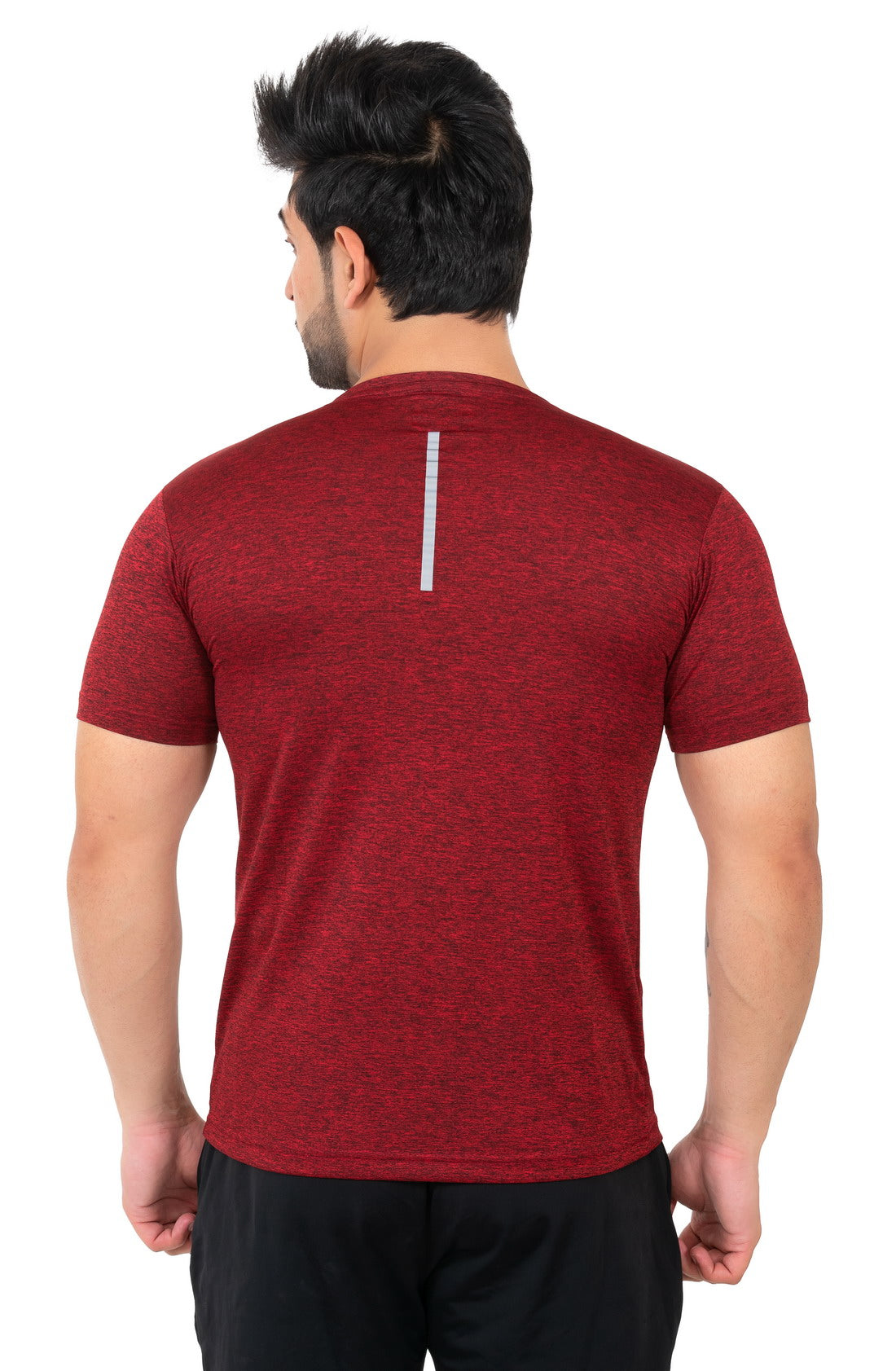 Solid Men's Dry Fit T-shirt- Maroon |Amoldo