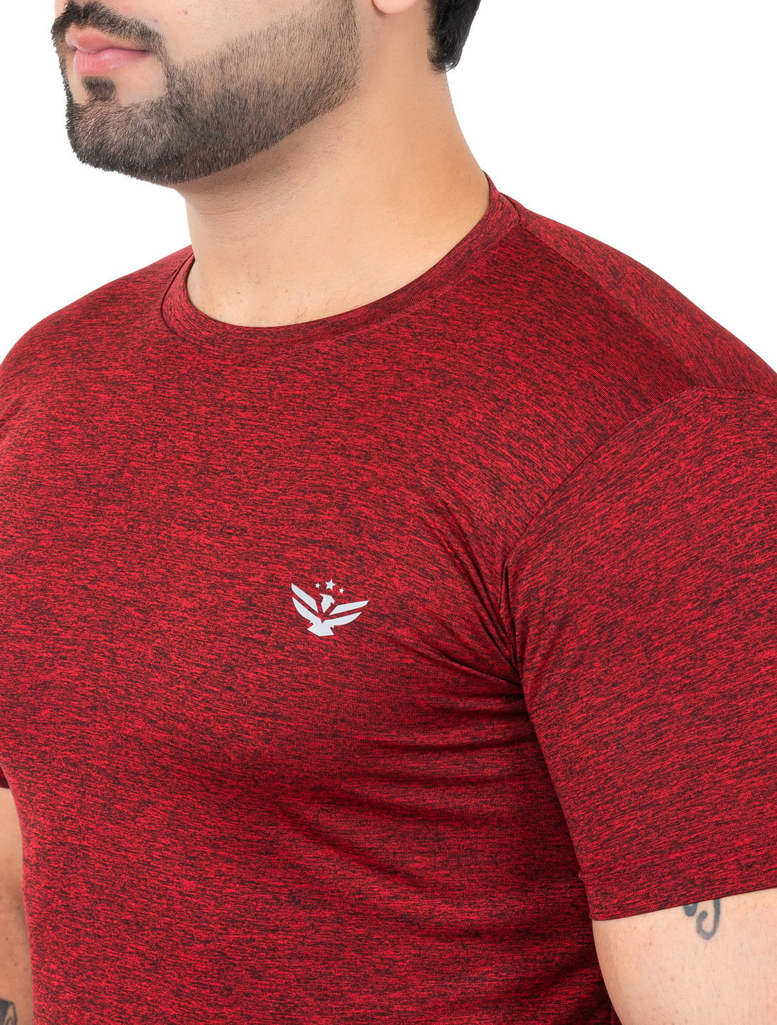 Solid Men's Dry Fit T-shirt- Maroon |Amoldo