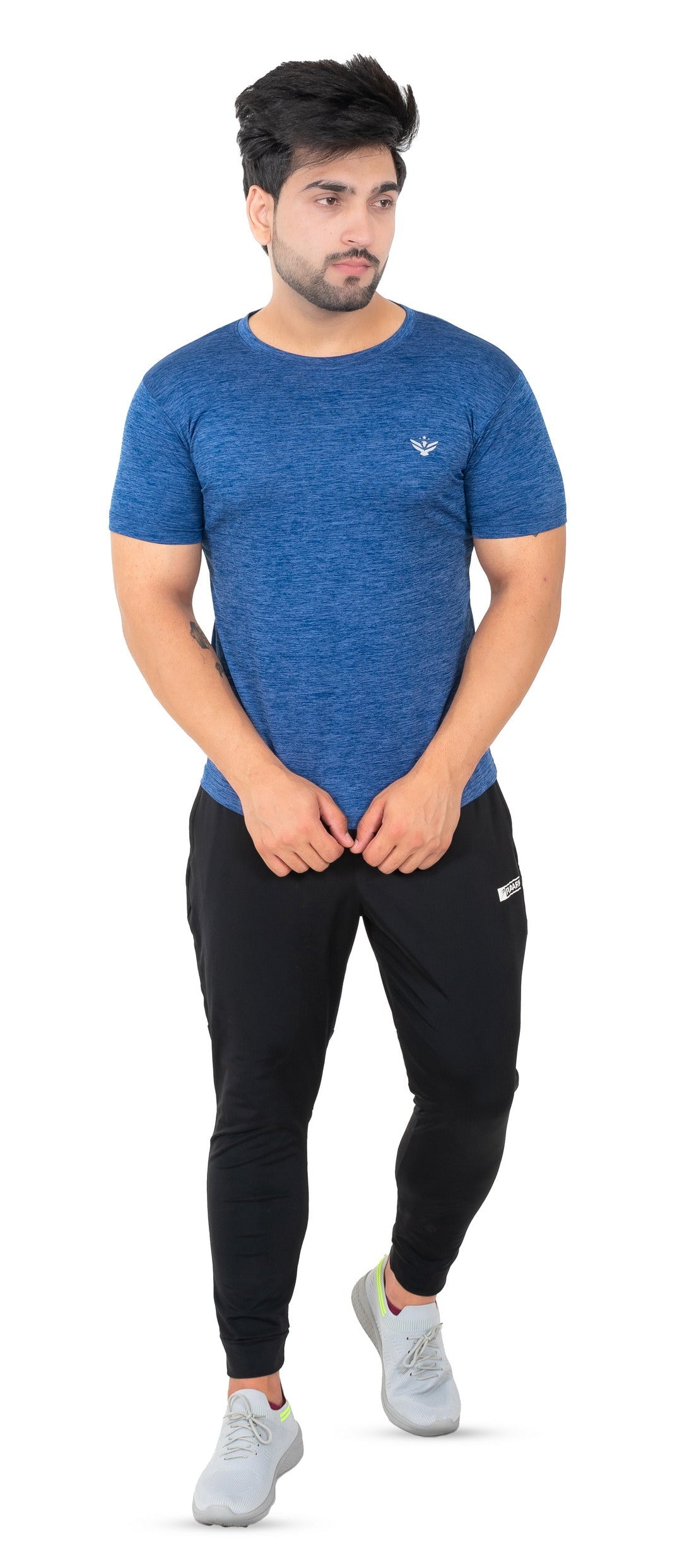 Solid Men's Dry Fit T-shirt- Blue |Amoldo