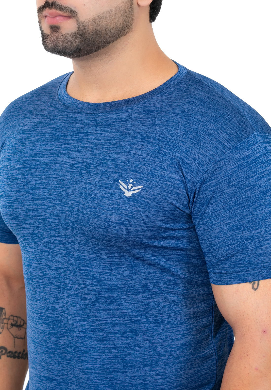 Solid Men's Dry Fit T-shirt- Blue |Amoldo