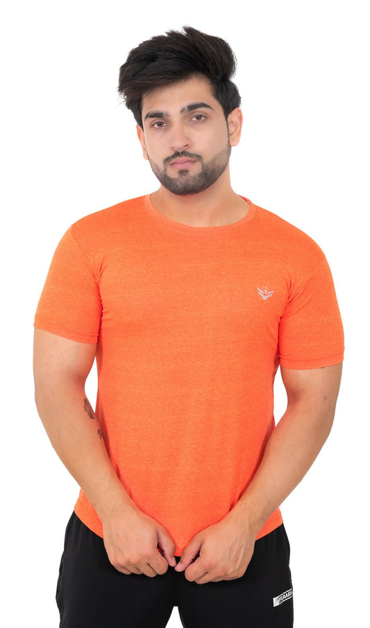 Solid Men's Dry Fit T-shirt- Orange |Amoldo