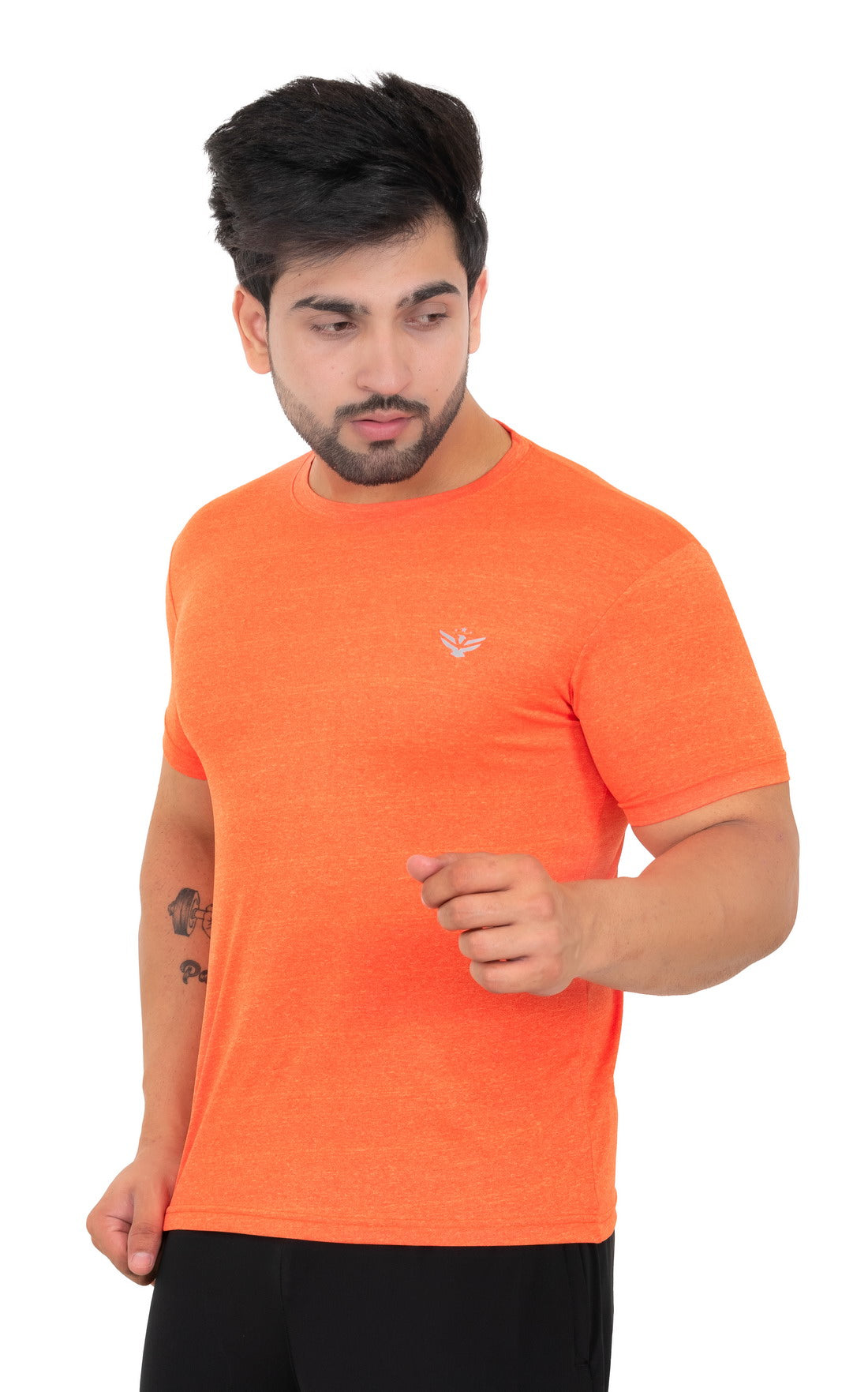 Solid Men's Dry Fit T-shirt- Orange |Amoldo