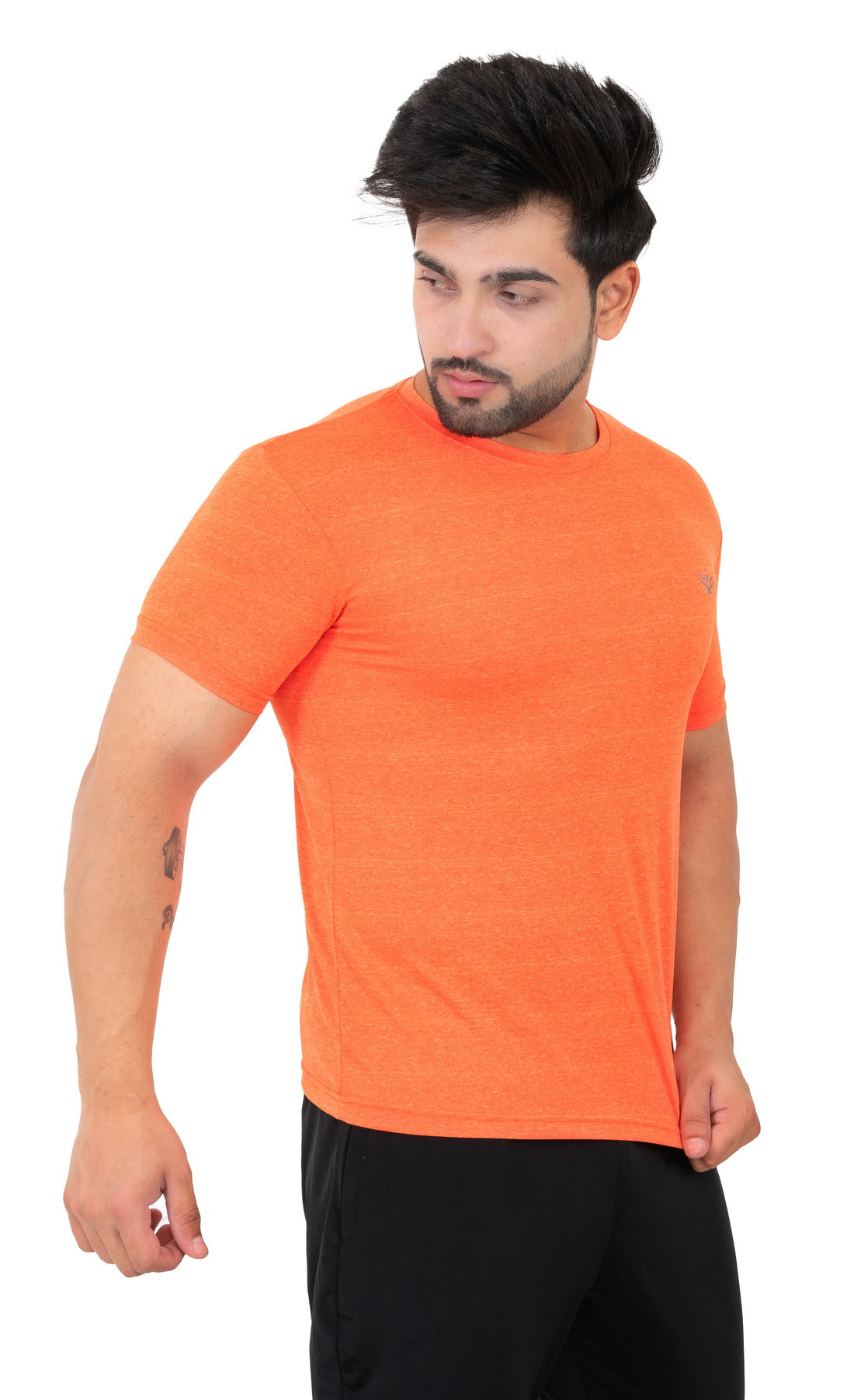 Solid Men's Dry Fit T-shirt- Orange |Amoldo