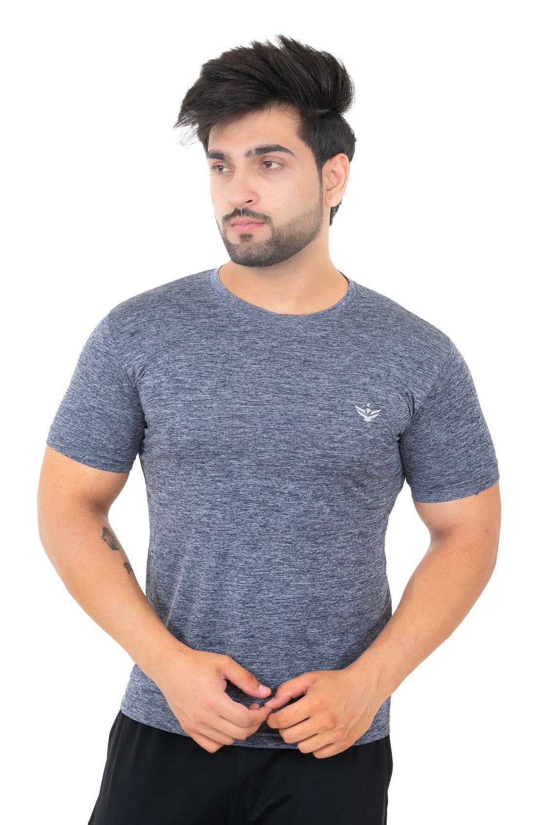 Solid Men's Dry Fit T-shirt- Grey |Amoldo