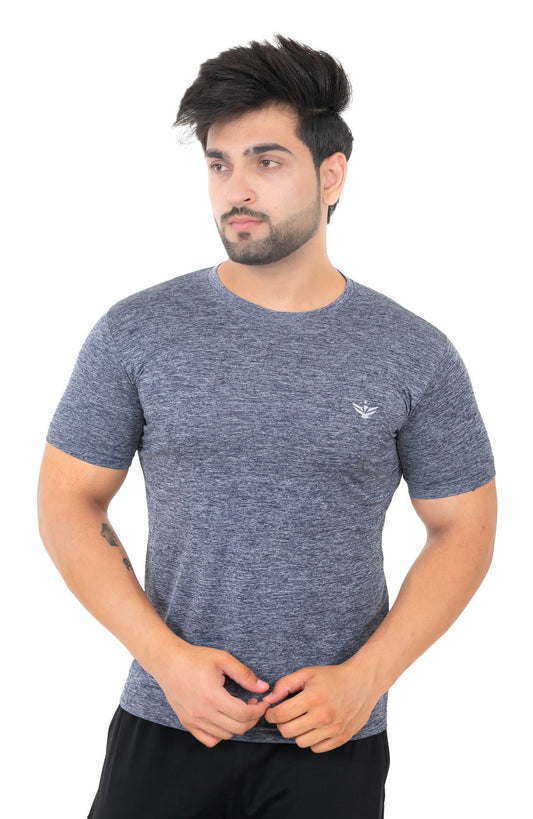 Solid Men's Dry Fit T-shirt- Grey |Amoldo