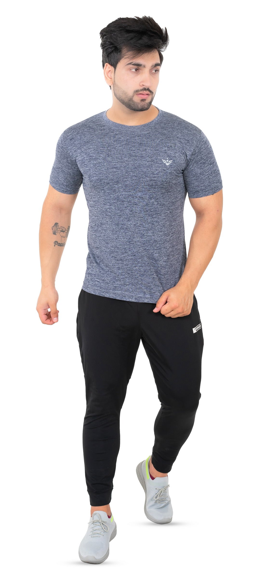 Solid Men's Dry Fit T-shirt- Grey |Amoldo