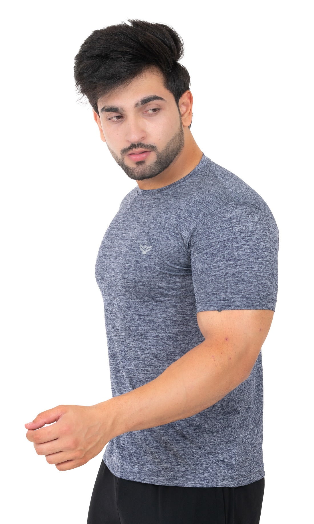 Solid Men's Dry Fit T-shirt- Grey |Amoldo