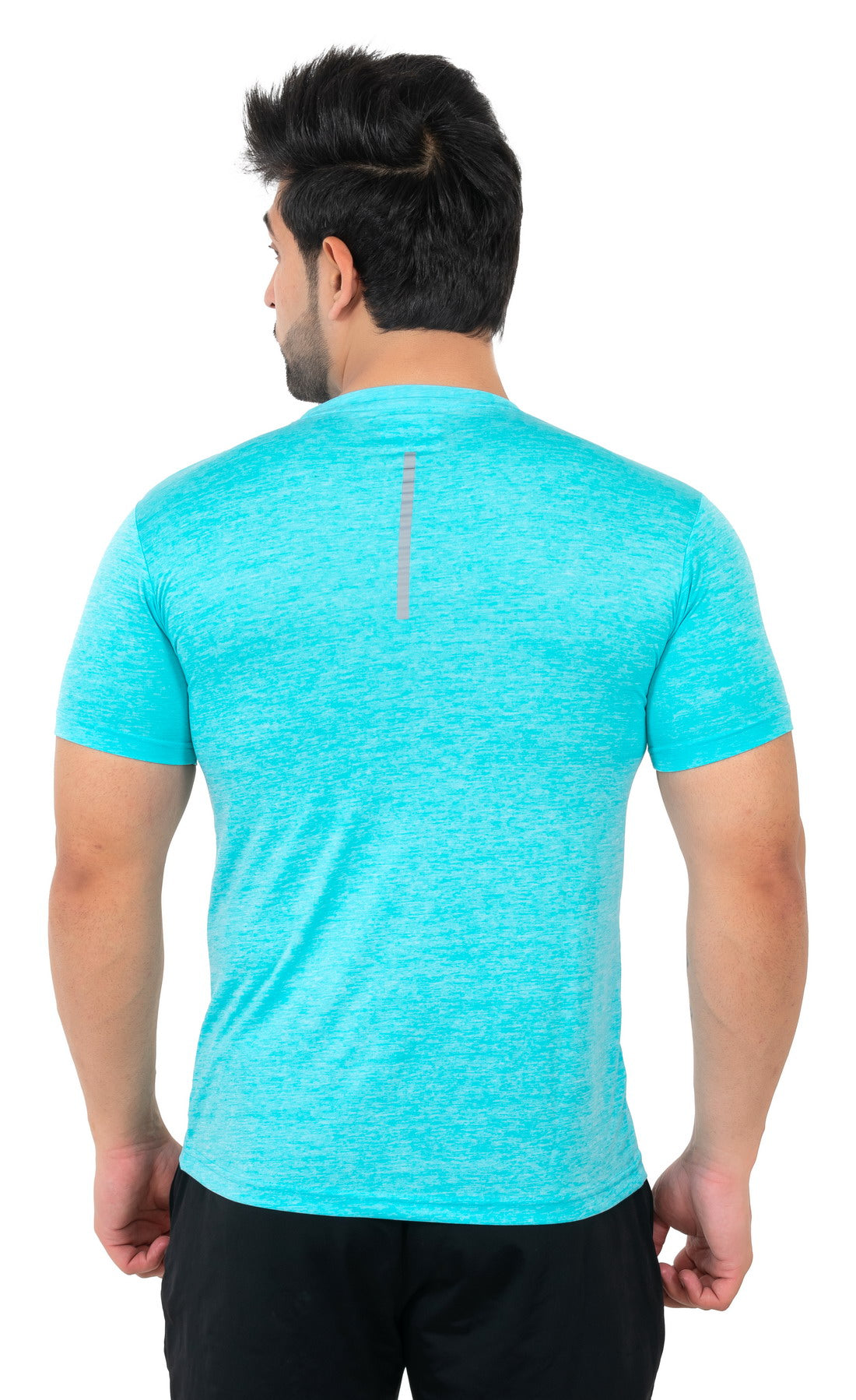 Solid Men's Dry Fit T-shirt- Aqua |Amoldo