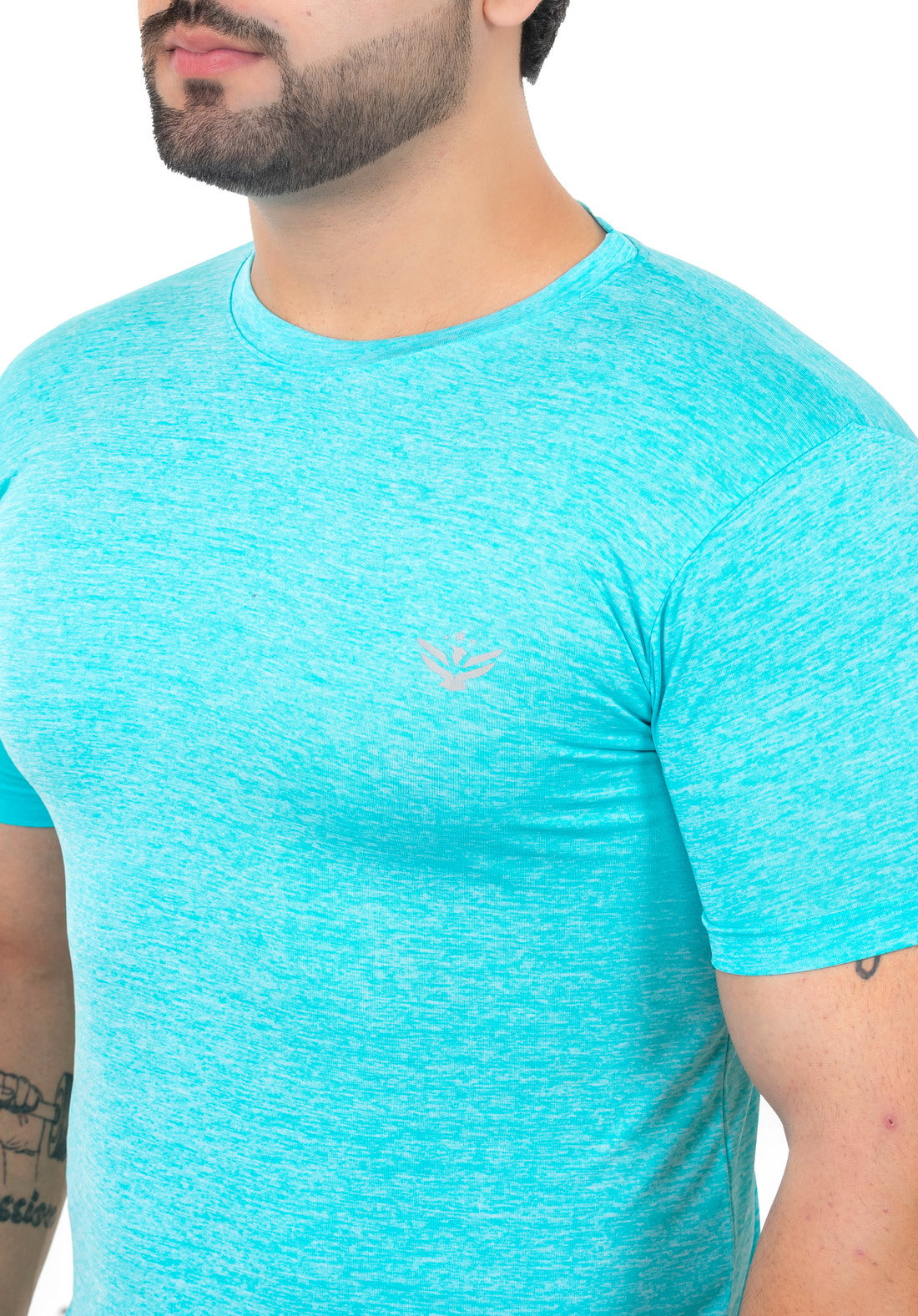 Solid Men's Dry Fit T-shirt- Aqua |Amoldo