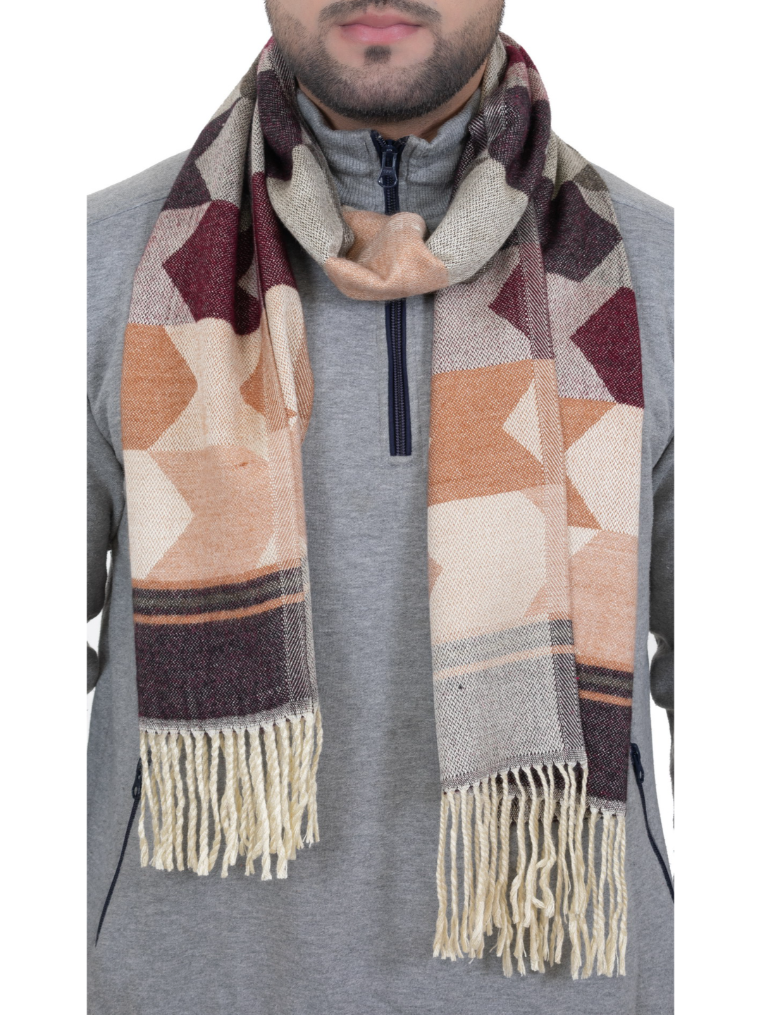 Woolen Arrow Muffler- Brown | Amoldo