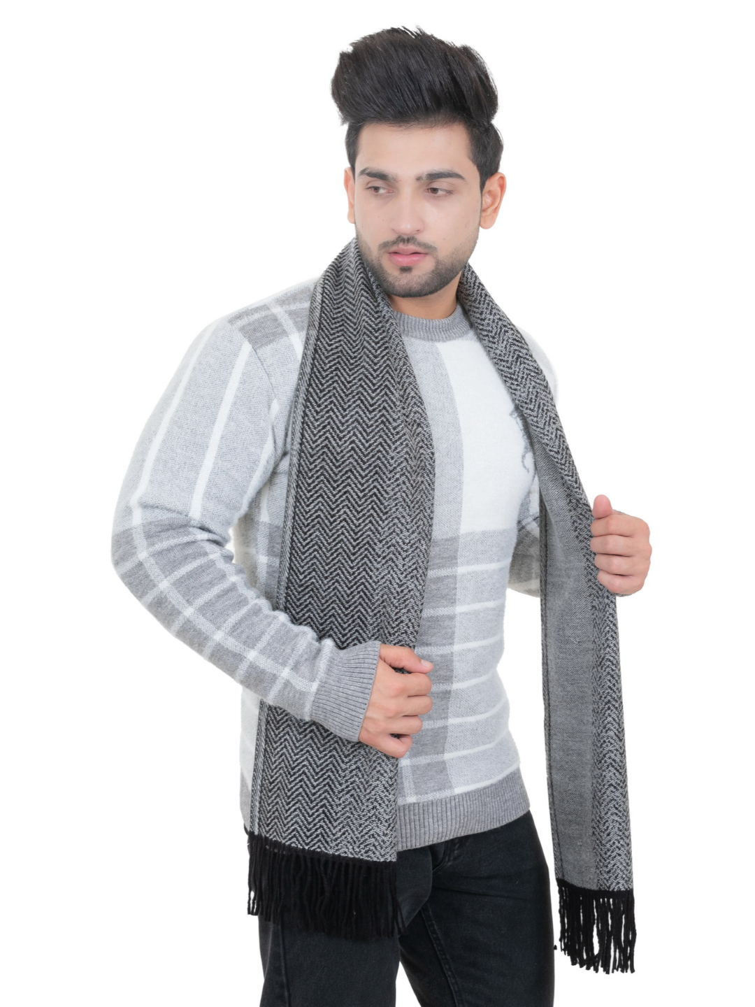 Woolen plain Muffler- Light Grey | Amoldo