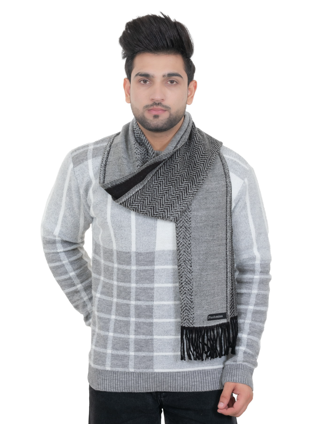 Woolen plain Muffler- Light Grey | Amoldo